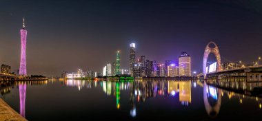 Guangzhou 'da CBD' nin gece görüntüsü