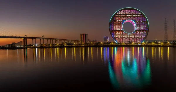 Будівля Кола Гуанчжоу Нічний Вид — стокове фото