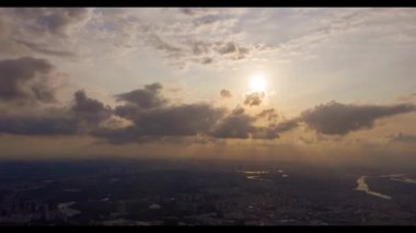 Geceçöküşünün hızlandırılmış fotoğrafları, Guangzhou, wanbo CBD