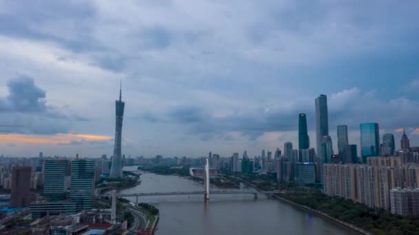 Time Lapse Fotografia Guangzhou Cbd Migliori Attrazioni Guangzhou Canton Tower — Video Stock