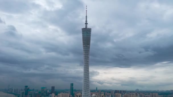 Time Lapse Fotózás Guangzhou Cbd Legjobb Látnivalók Guangzhou Canton Tower — Stock videók