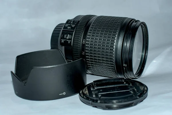 Dslr Mercekleri Lens Başlıklı Beyaz Arkaplan Klipsi — Stok fotoğraf