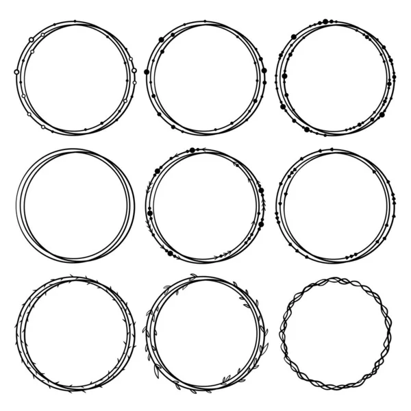 Set Circle Frames — Stock Vector