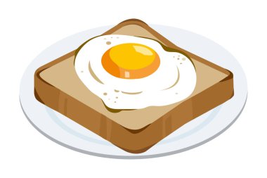 Kızarmış yumurtalı tostlu tabak.