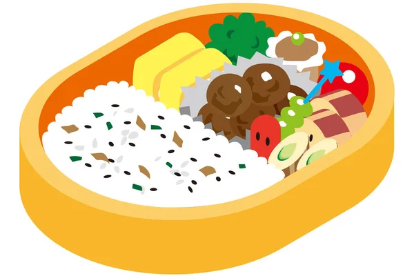 Caja Almuerzo Para Niños Japoneses — Archivo Imágenes Vectoriales