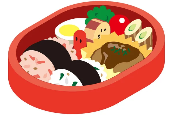 Caja Almuerzo Para Niños Japoneses — Vector de stock