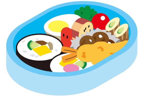 Caja Almuerzo Para Niños Japoneses — Archivo Imágenes Vectoriales