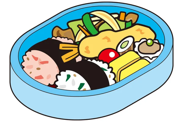 Caixa Almoço Para Crianças Japonesas — Vetor de Stock