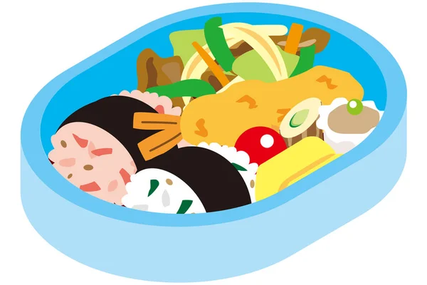 Caja Almuerzo Para Niños Japoneses — Vector de stock