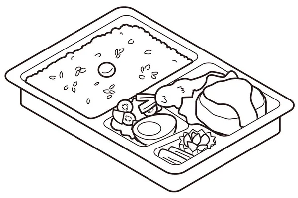 汉堡包和虾仁午餐盒 — 图库矢量图片