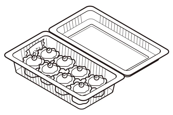 Shumai Contenitore Cibo Usa Getta — Vettoriale Stock