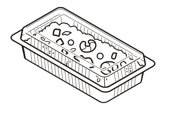 Arroz Frito Estilo Chino Recipiente Comida Desechable Cerrado — Archivo Imágenes Vectoriales