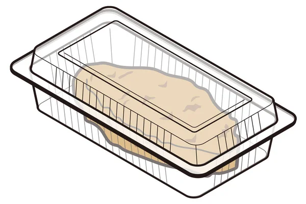 Χοιρινό Κοτολέτο Συσκευασία Φαγητού Για Κλειστό Καπάκι — Διανυσματικό Αρχείο