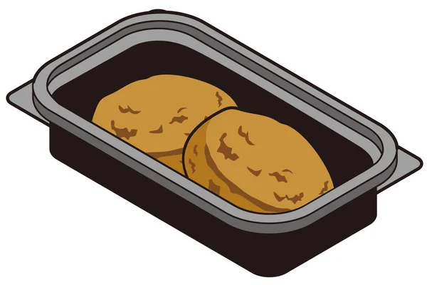 Krokettet Ételcsomagolásban Elvitelre — Stock Vector