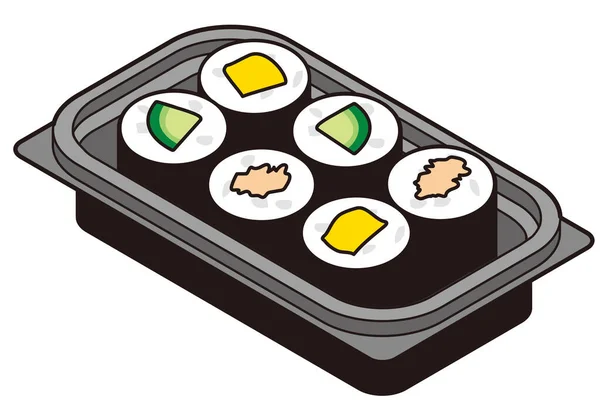 Суши Хосимаки Упаковке Еды Вынос — стоковый вектор
