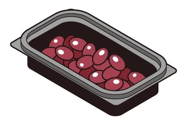 Simmered Japanese Sweet Beans Take Out Container — Stock Vector