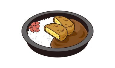 Eve götürmek için Japon körili kroket yemeği.