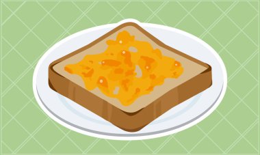 Tabakta marmelatlı tost