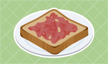 Böğürtlen reçelli tost tabakta