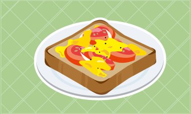 Domatesli pizza tabağı.