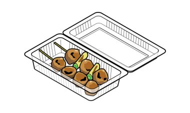 Japon Yakitori yemek paketinde.