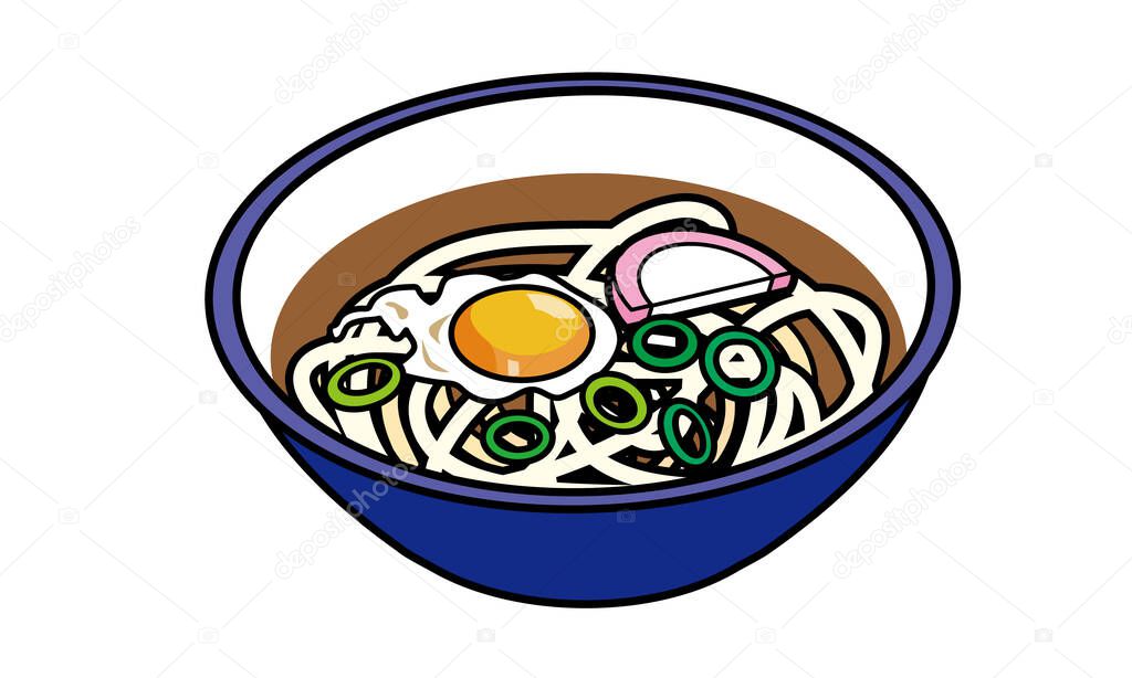 Japanese Style Warm Tsukimi Udon Premium Vector In Adobe Illustrator Ai Ai Format Encapsulated Postscript Eps Eps Format