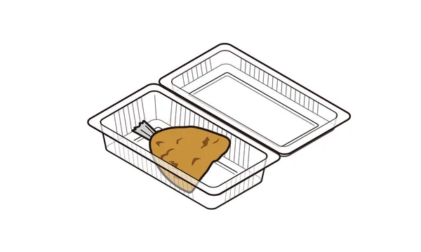Жареная Японская Лошадиная Скумбрия Пищевой Упаковке — стоковый вектор