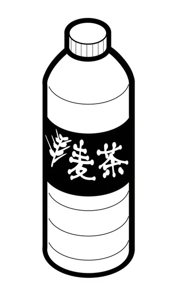 Plastik Şişe Içeceği Için Japon Arpa Çayı — Stok Vektör