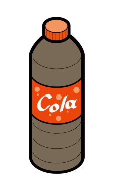 Plastik şişe içeceği için kola tasviri