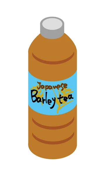Illustration Japanese Barley Tea Plastic Bottle Beverage — Stock Vector