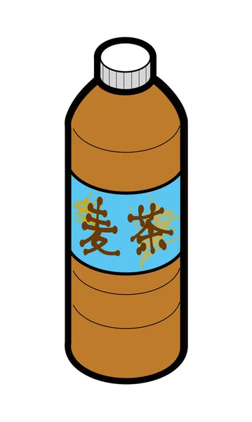 Иллюстрация Японского Ячменного Чая Напитков Пластиковых Бутылок — стоковый вектор