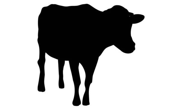 Illustration Vache Pour Carte Nouvelle Année Silhouette — Image vectorielle