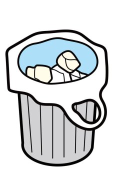 Kağıt atık dolu plastik torbayla çöp.