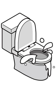 Batı tuvaleti su dolu.