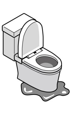 Sızdıran su ve kirli zemini olan batı tuvaleti.