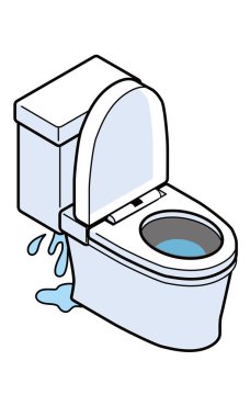 Batı tuvaletinde su sızıntısı var.