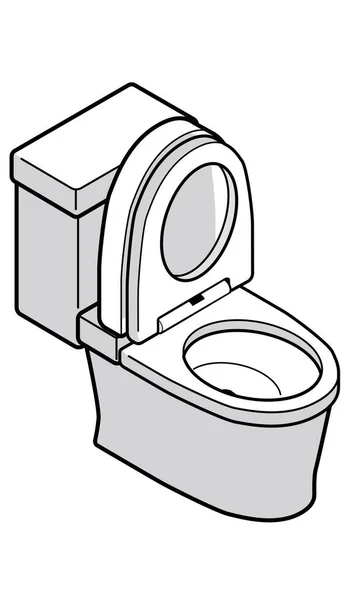 Toaleta Stylu Zachodnim Podniesionym Deską Klozetową — Wektor stockowy