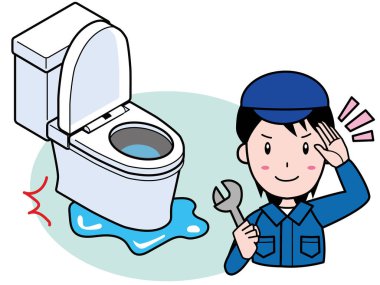 Lütfen tuvaleti tamir ettirin (Batı tarzı tuvalet ve yerde su sızıntısı var))