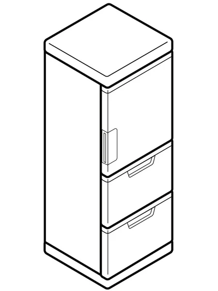 Refrigerador Casero Con Puerta Cerrada — Archivo Imágenes Vectoriales