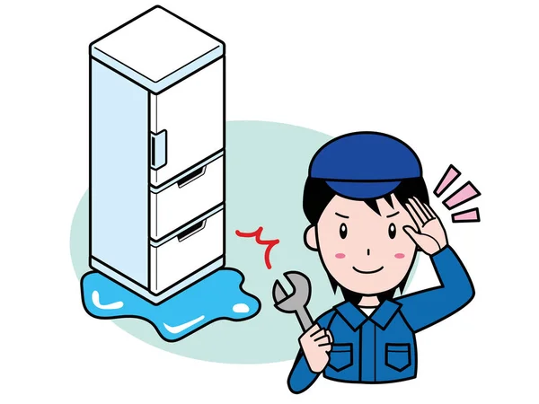 Prosím Nechte Únik Vody Ledničky Opravený — Stockový vektor