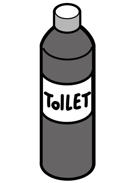 Tuvaleti Temizlemek Için Deterjan Içeren Bir Şişe — Stok Vektör