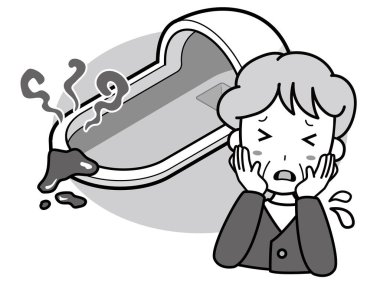 Büyükannemin başı kirle kirlenmiş bir Japon tuvaletiyle dertte.