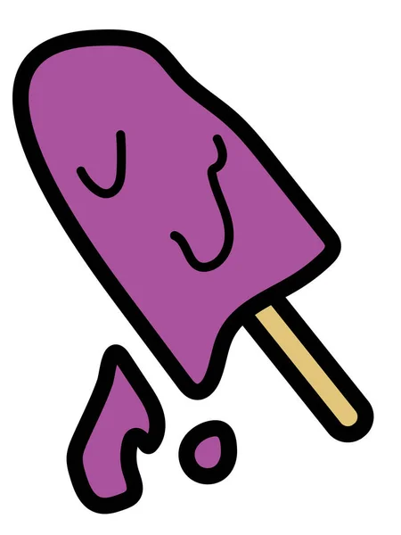 Grape Ice Cream Hot Melted — Stock Vector
