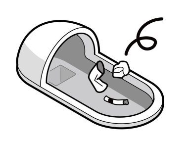 Japon tarzı tuvalet çöplerin atıldığı yer.