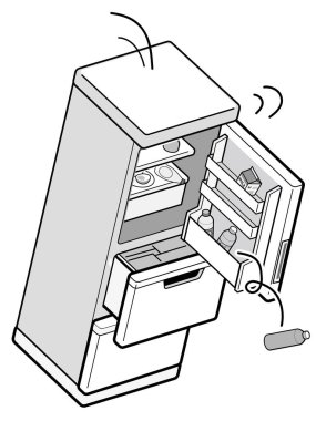 Buzdolabının içindekiler deprem yüzünden çökmek üzere.