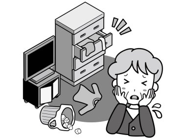 Evi bir soygun yüzünden mahvolduğu için başı dertte olan bir büyükanne.