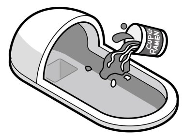 Japon usulü klozette kalan ramenleri çöpe at.