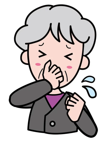 Γιαγιά Ταραγμένη Από Την Έντονη Μυρωδιά — Διανυσματικό Αρχείο