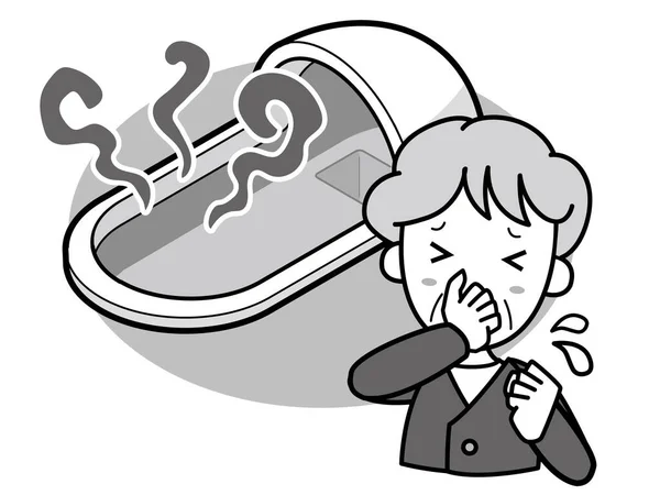 Avó Que Perturbado Pelo Banheiro Estilo Japonês Com Cheiro Forte —  Vetores de Stock