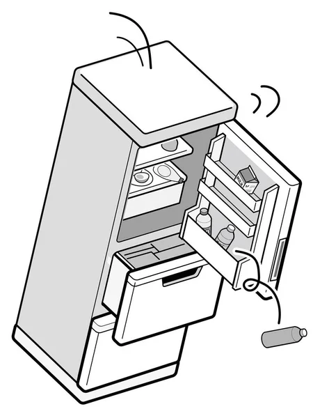 Buzdolabının içindekiler deprem yüzünden çökmek üzere.